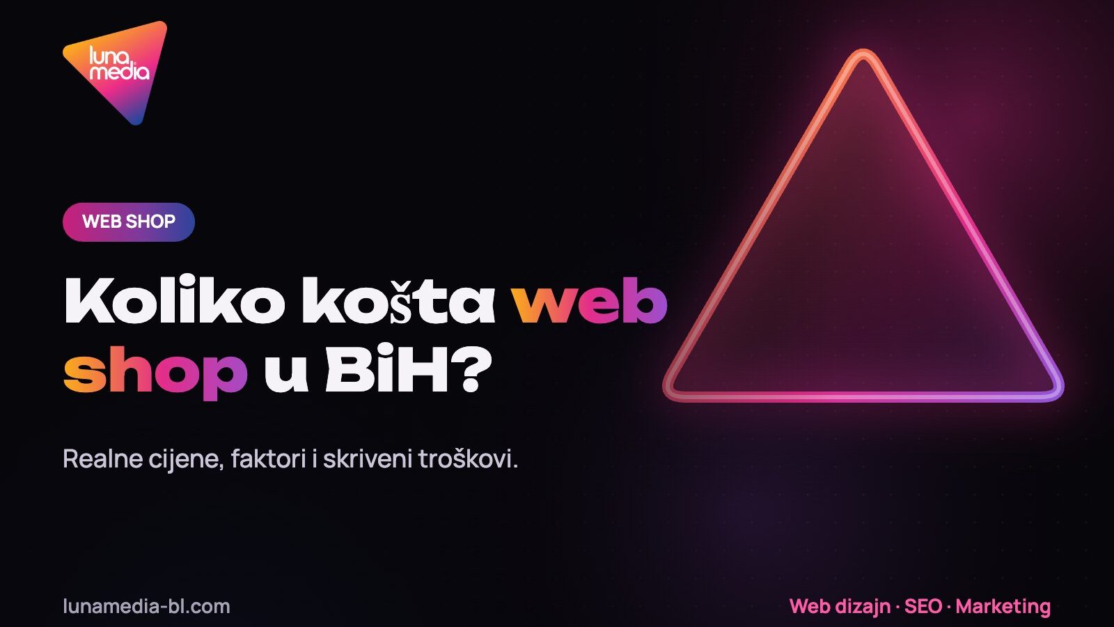 Cijena izrade web shopa u BiH 2026 – vodič LunaMedia