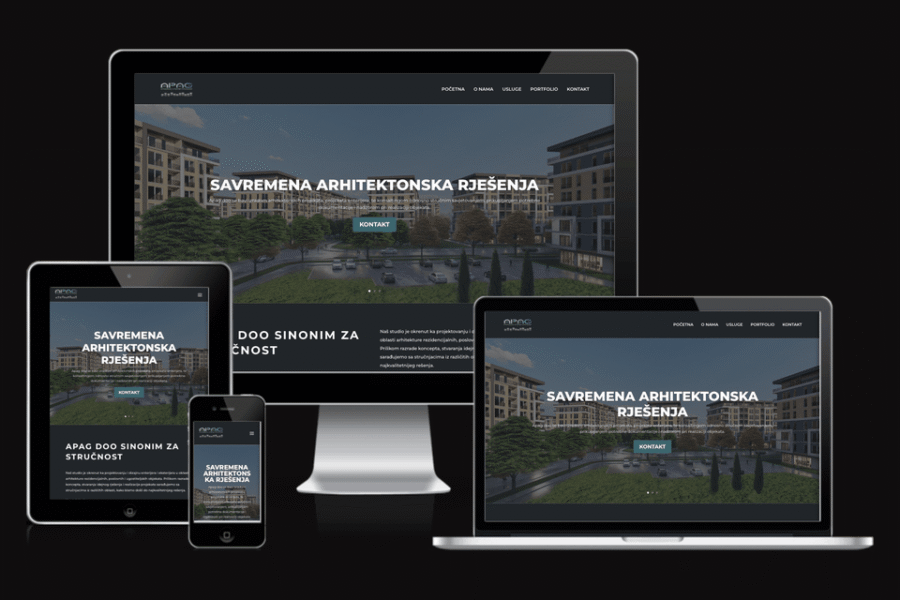 Web sajt Apag Banja Luka — rad agencije LunaMedia