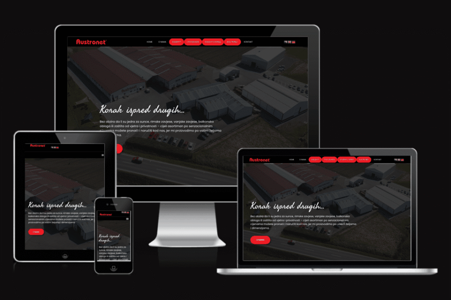 Web sajt Austronet — rad agencije LunaMedia
