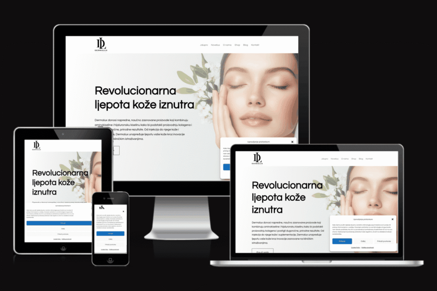 Web sajt Dermalux — rad agencije LunaMedia