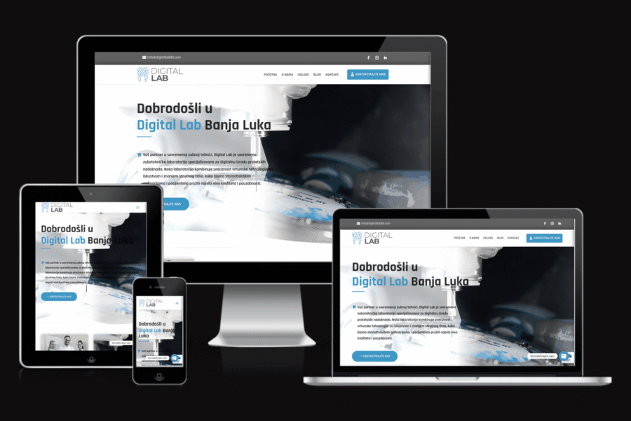 Web sajt Digital Lab Banja Luka — rad agencije LunaMedia