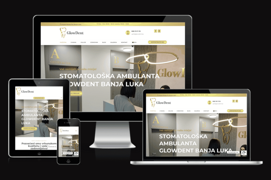 Web sajt Glowdent Banja Luka — rad agencije LunaMedia
