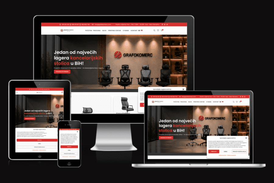 Web sajt Grafokomerc — rad agencije LunaMedia