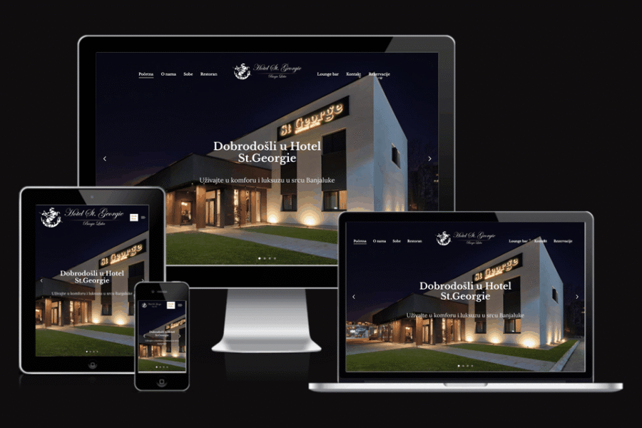 Web sajt Hotel St. Georgie — rad agencije LunaMedia