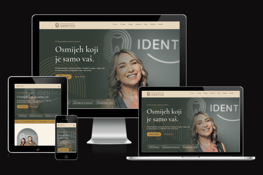 Web sajt Stomatologija Identico — rad agencije LunaMedia