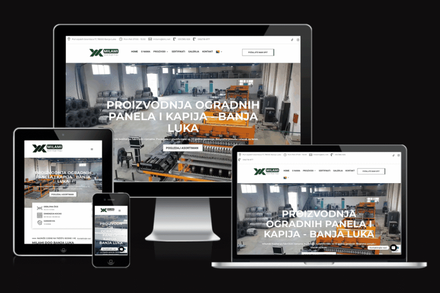 Web sajt Milami — rad agencije LunaMedia