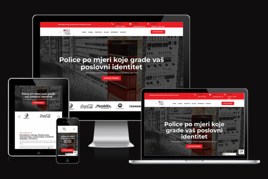 Web sajt MPM — rad agencije LunaMedia