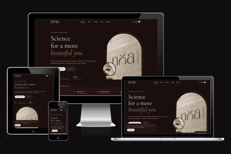 Web sajt NOA Pharm — rad agencije LunaMedia