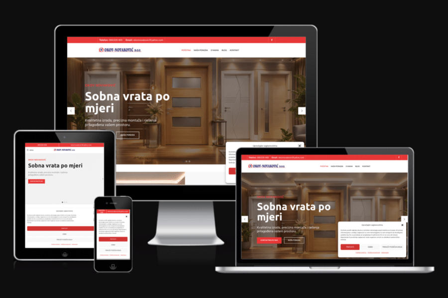 Web sajt Okov Novaković — rad agencije LunaMedia