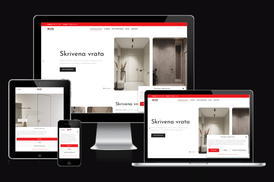 Web sajt Porte.ba — rad agencije LunaMedia