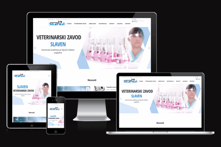 Web sajt Veterinarski zavod Slaven — rad agencije LunaMedia