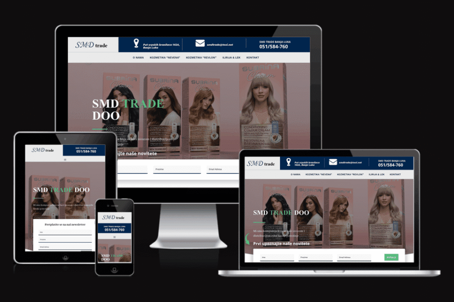 Web sajt SMD Trade — rad agencije LunaMedia