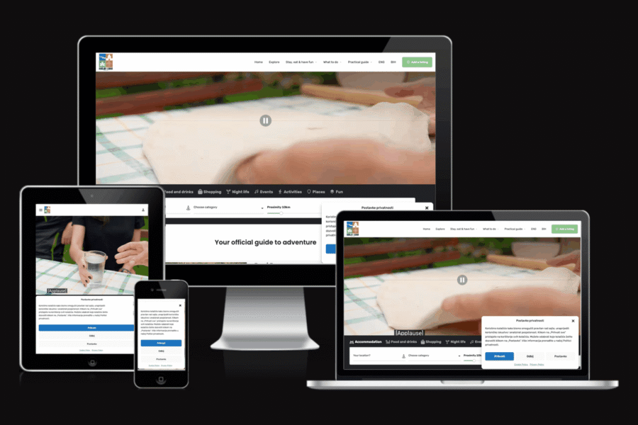 Web sajt TOBL Turizam — rad agencije LunaMedia