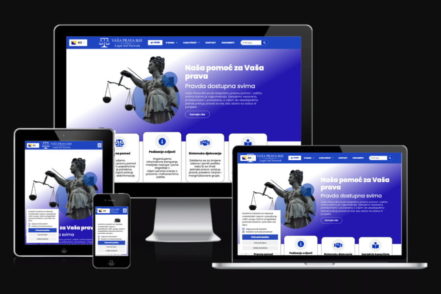 Web sajt Vaša Prava — rad agencije LunaMedia