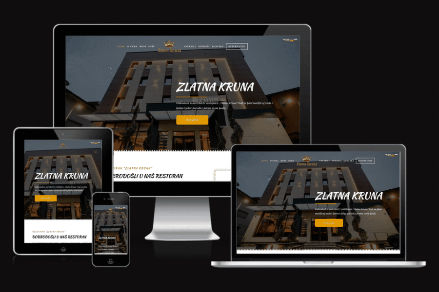 Web sajt Hotel Zlatna Kruna — rad agencije LunaMedia