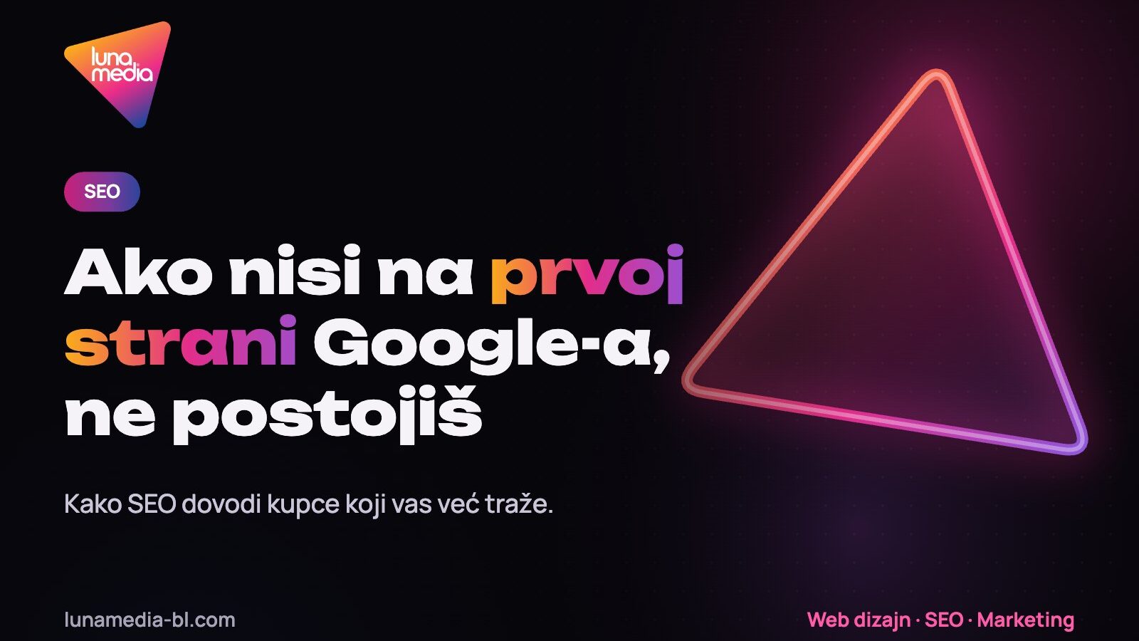 Prva strana Google-a i SEO optimizacija – LunaMedia