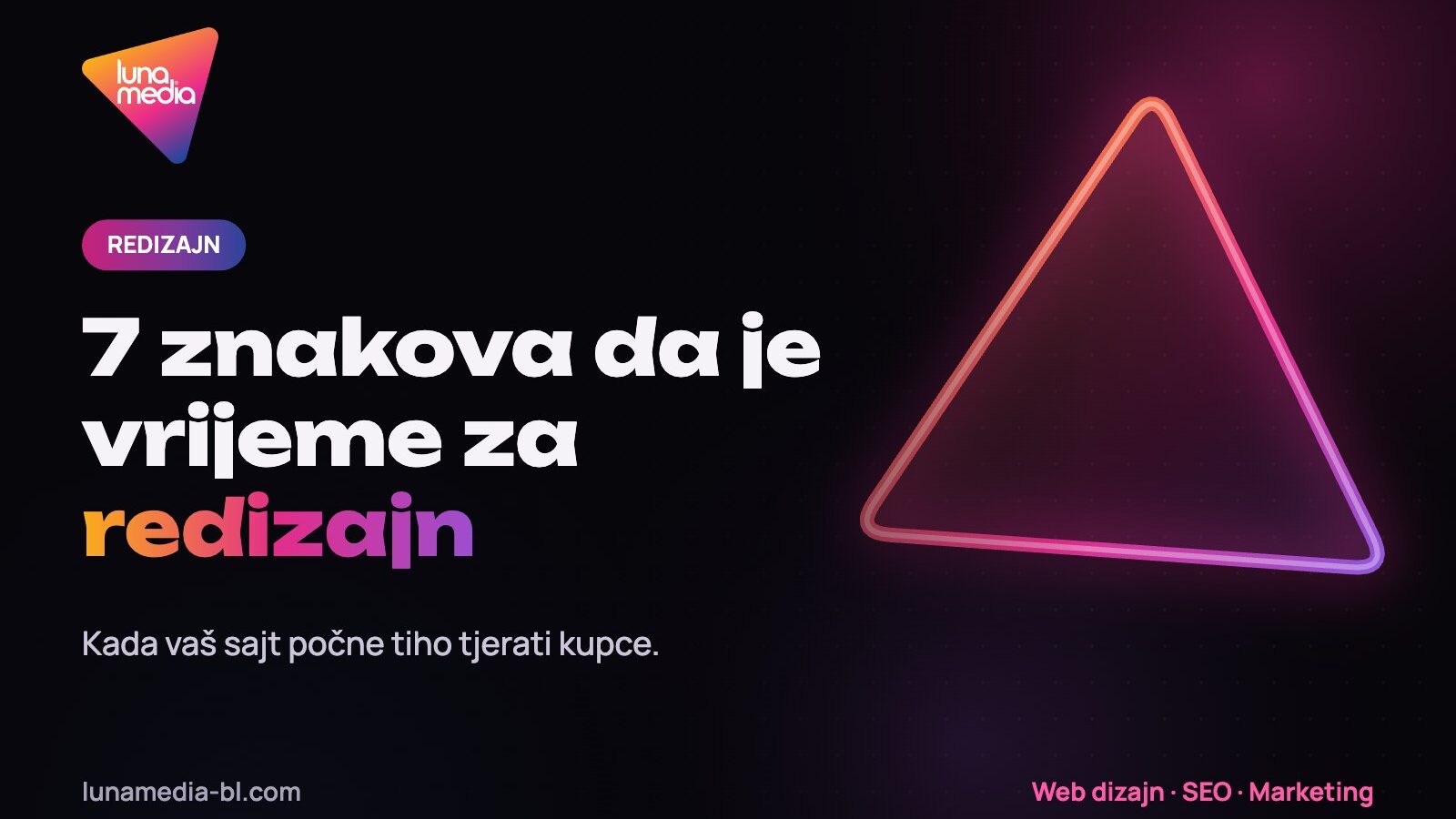 Redizajn web stranice – 7 znakova da je sajt zastario, LunaMedia