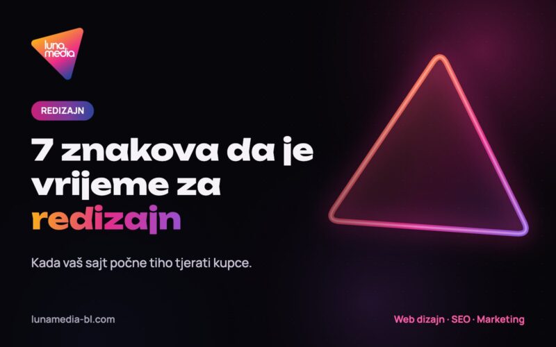Redizajn web stranice – 7 znakova da je sajt zastario, LunaMedia
