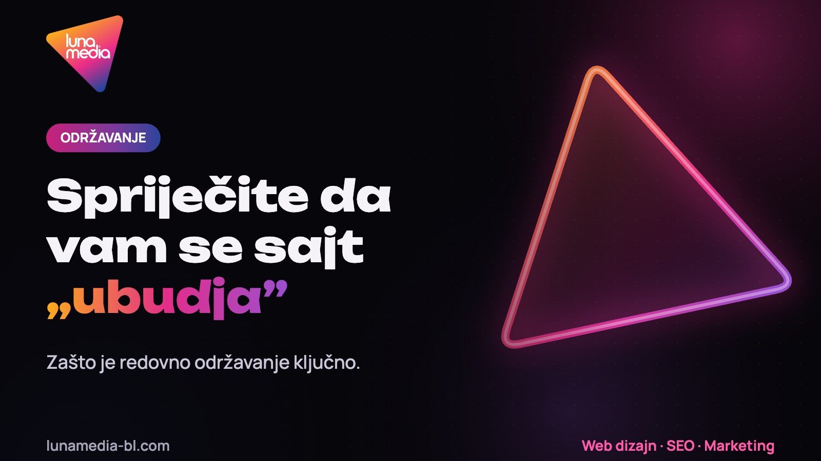 Redovno tehničko održavanje web sajta – LunaMedia