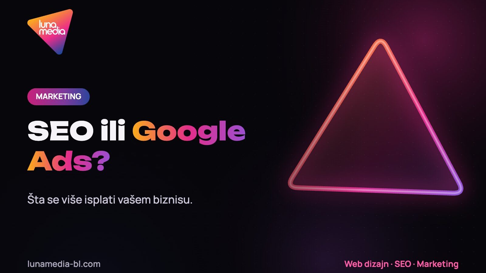 SEO ili Google Ads – poređenje isplativosti, LunaMedia