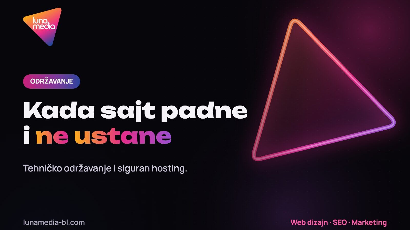 Tehničko održavanje sajta i siguran hosting – LunaMedia