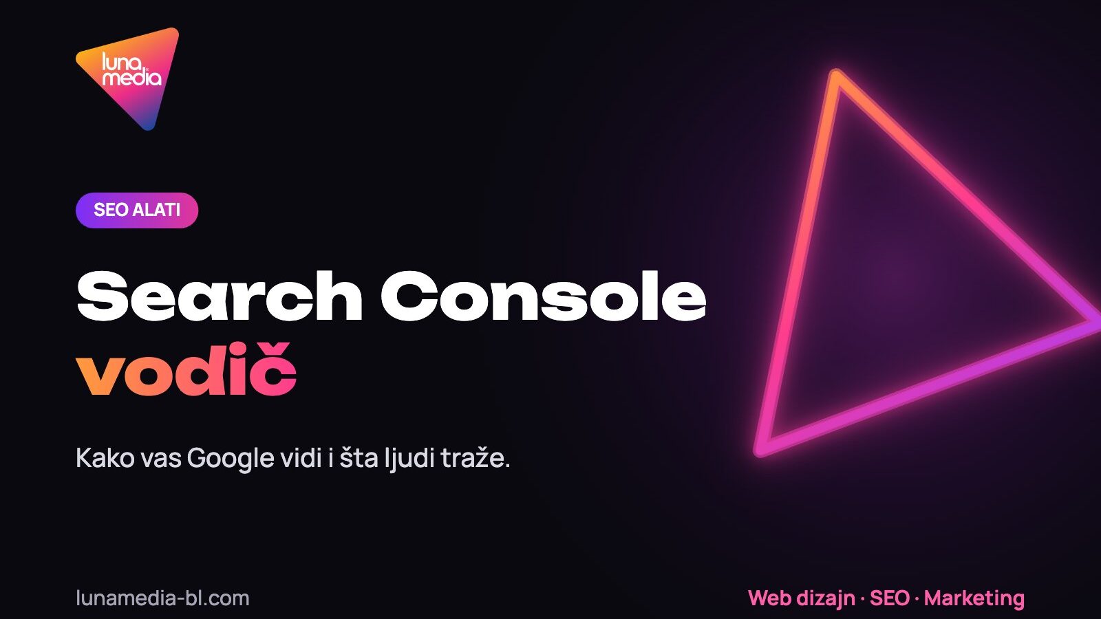 Google Search Console – vodič za početnike 2026, LunaMedia
