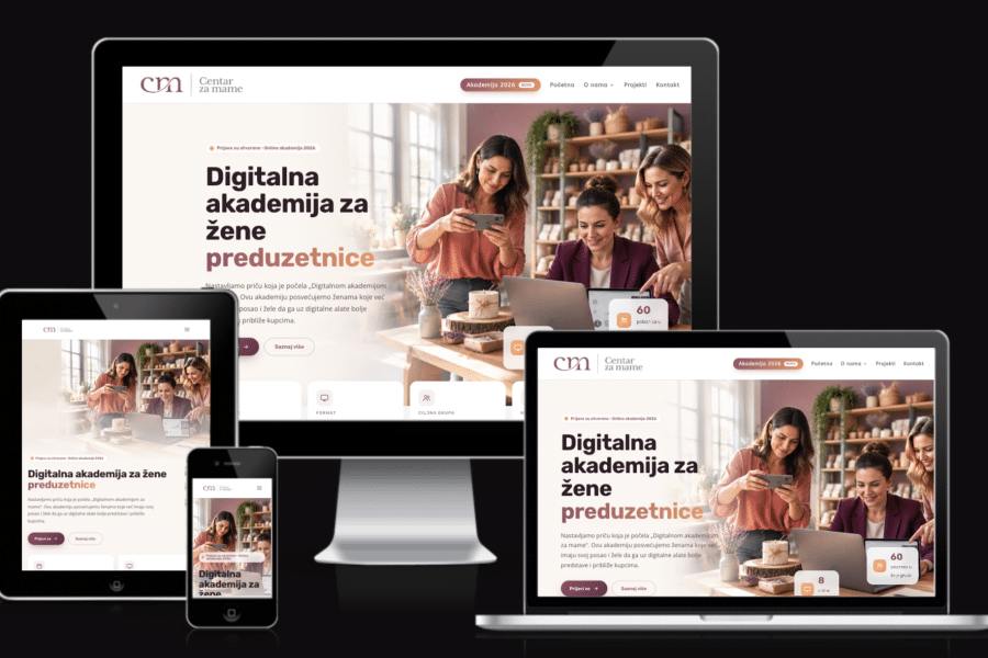 Web sajt Centar za mame — rad agencije LunaMedia