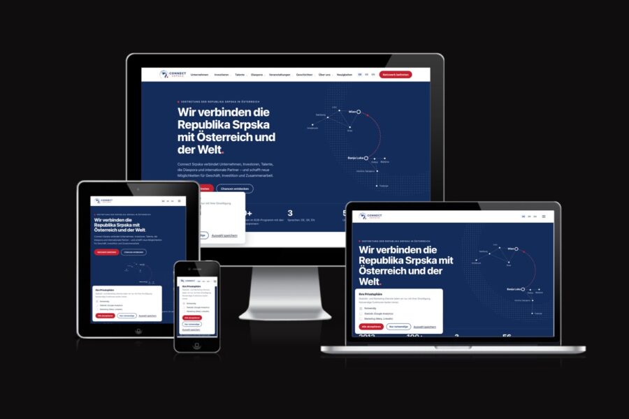 Web sajt Connect Srpska — rad agencije LunaMedia